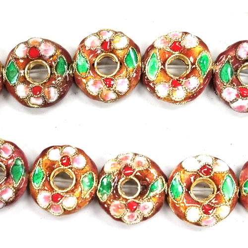 ENAMEL DONUT 15MM RUST RED